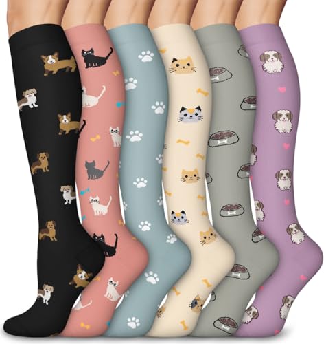 Image of Aoliks Medical Compression Socks for Women & Men, Support Knee High Socks for Running,Nurses,Travel