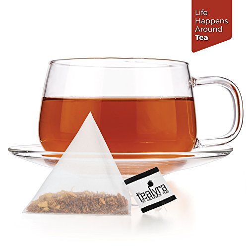 Tealyra - Rooibos Coconut Vanilla Chai - 25 Bags - Ginger Cinnamon - Red Bush Rooibos Herbal Loose Leaf Tea - Antioxidants Rich - Caffeine-Free - Pyramids Style Sachets #TOP1