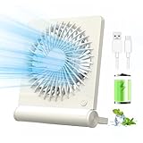 Jialexin 卓上扇風機 小型 USB充電式 デスクファン 12時間連続使用 コンパクトファン 薄型軽量 強力 風量3段階切替 省エネ 折りたたみ式 便利 オフィス 部屋 外出 車 熱中症対策