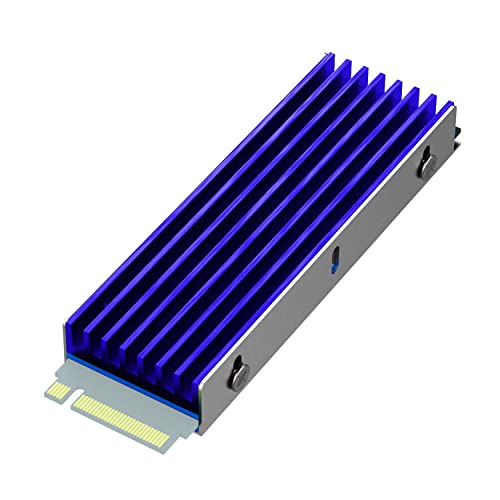 GLOTRENDS M.2 Heatsink and M.2 Screws for PS5 Installation Desktop PC Installation, fit for 2280 M.2 PCIe NVMe 4.0/3.0 SSD (Blue)