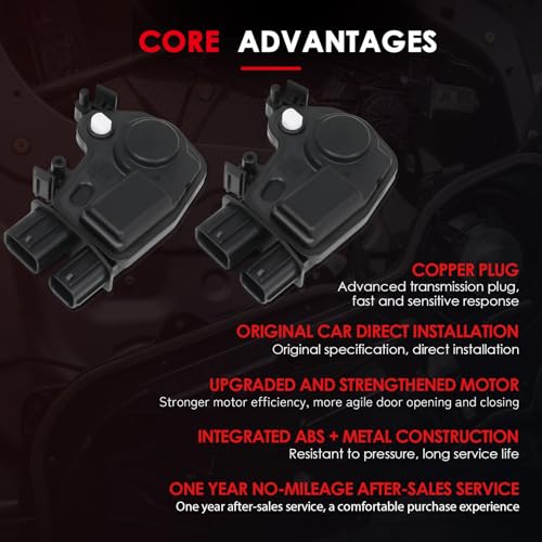 Image of CCIYU Door Latch Lock Actuator Fit for 2003 2004 2005 2006 2007 For Honda Pilot, Door Lock Actuator Front Left+Rear Left Side Latches Assembly, Replaces # 746-302,8D1195
