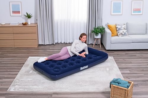 Bestway Single-Luftbett mit integrierter Fußpumpe 188 x 99 x 28 cm, Dunkelblau