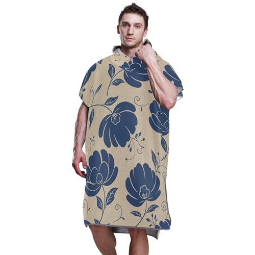 Poncho de surf beige texturé haut de gamme à fleurs - 6