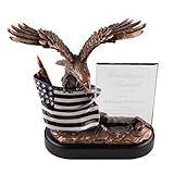 Same Day Awards Eagle Trophy Award with 4x6 Engraved Glass 10 Inches– Customizable Patriotic Recognition Gift – Personalized Award for Military Police Firefighter Corporate Achievement