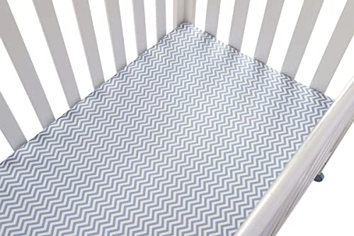 Pack N Play Sheets Set 2 Pack Stretchy Jersey Knit Playard Fitted Sheets Portable Mini Crib Sheets, Convertible Playard Mattress Cover, White And Grey, Chevrons And Stars #TOP6