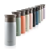 eppikan EppiToGo Termo de Acero Inoxidable, taza aislada, Travel Mug, Coffee-to-go, Taza para Coche, 350 ml, 500 ml, taza de viaje, antigoteo con Apertura de 360º higiénica (Pastel Blue, 350 ml)