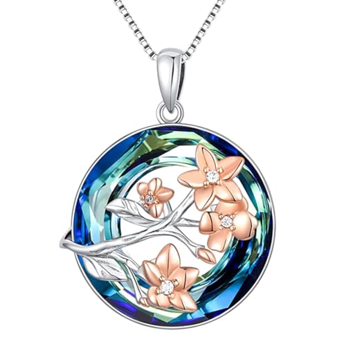 Bijoux circulaires en cristal et collier avec pendentif floral pour fille