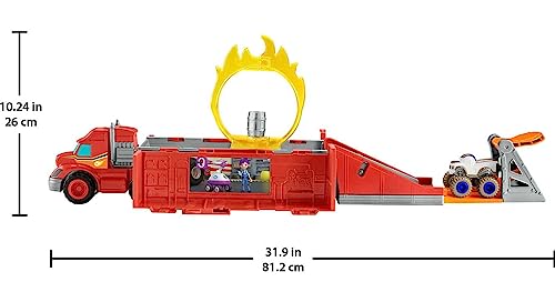 Fisher-Price Blaze And The Monster Machines Toy Car Race Track Launch & Stunts Hauler Transforming Playset With Diecast Vehicle #TOP5