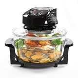 EMtronics EMHO17EXB 17 Litre Halogen Oven Air Fryer Cooker 1400W with 60 Minute Timer and Temperature Control - Black