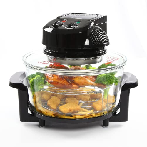 EMtronics EMHO17EXB 17 Litre Halogen Oven Air Fryer Cooker 1400W with 60 Minute Timer and Temperature Control - Black
