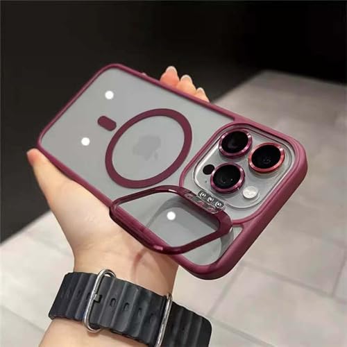 Étui magnétique iPhone 14 15 16 Pro Max rouge pour le quotidien