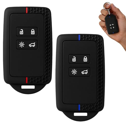 2 pcs Coques de clé de Voiture,Coque de clé en Silicone,Coques Clé Voiture Compatible,Étui Carte Protecteur Clé Anti-Rayures pour Renault Clio Megane...