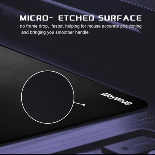 Image of Hard Gaming Mouse Pad, Professional Esport Tempered Glass Mouse Mat Ultra-Smooth Micro-Etched Surface for Top Speed and Control, Non-Slip Mousepad, Dirt & Scratch Resistant (Black, 400mm*500mm)