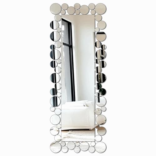 Image of Creative Arts n Frames 18x47 inch Long Fiber Wood Rectangular Wall Hanging Wall Mount HD Mirror Home Decor Items Living Room Bathroom Bedroom Hotel Office (18x47 inch Decorative Mirror)