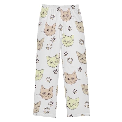 Boys' Pants Cats Kittens Cute Paw Long Bottoms Jogger Pants Elastic Waist Trousers with Pockets S-XL