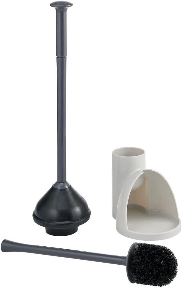 70% оƒƒ Dіѕсоunt mDesign Compact Plastic Toilet Bowl Brush and Plunger Combo Set with Holder - Caddy for Bathroom Storage - Sturdy, Heavy Duty, Deep Cleaning - Light Gray/Charcoal Gray Blасk Frіdау Clеаrаnсе mDesign Compact Plastic Toilet Bowl Brush and Plunger Combo Set with Holder - Caddy for Bathroom Storage - Sturdy, Heavy Duty, Deep Cleaning - Light Gray/Charcoal Gray
