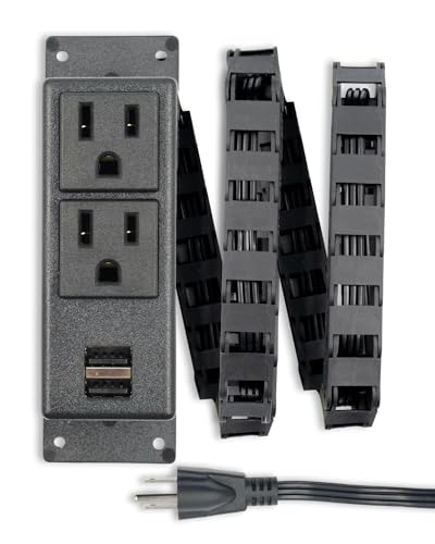 eosorssa Drawer Outlet Kit with Two 15Amp AC Sockets and Two 5V2A USB-A Sockets a Necessary Storage Assistant for Bathroom, Bedroom, Livingroom,Kitche,Office Drawer