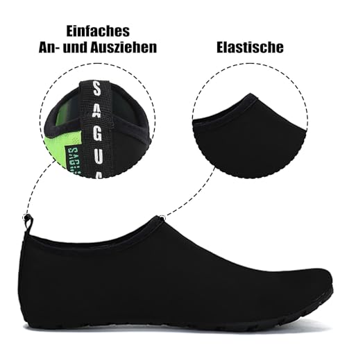 SAGUARO Escarpines Hombre Zapatillas de Agua Mujer Zapatillas Playa Secado Rápido Zapatos Agua Antideslizantes Calzado para Natacion Surf Acuaticas Piscina Verde Brillante Gr. 42/43 EU - imagen 4