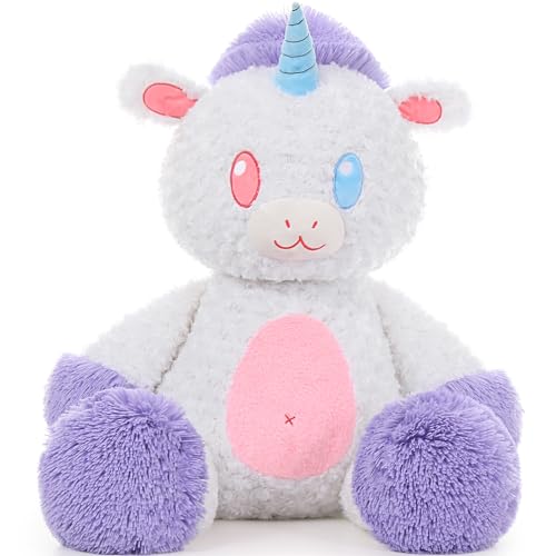 MorisMos Peluche Unicornio Niña Grande 100cm, Kawaii Juguete de Peluche Unicornio Blanco Suave, Regalo Unicorn Teddy para Bebés Niños Navidad Cumpleaños