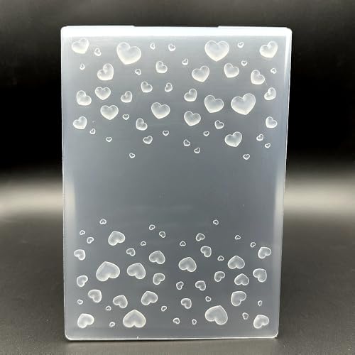 3D Plastic Embossing Folder Template Heart Shaped Love Texture 5x7 Inch for Card Making DIY Scrapbooking Paper Crafting Handmade Crafts Scrapbooking Arts Supplies Scrapbook Decor