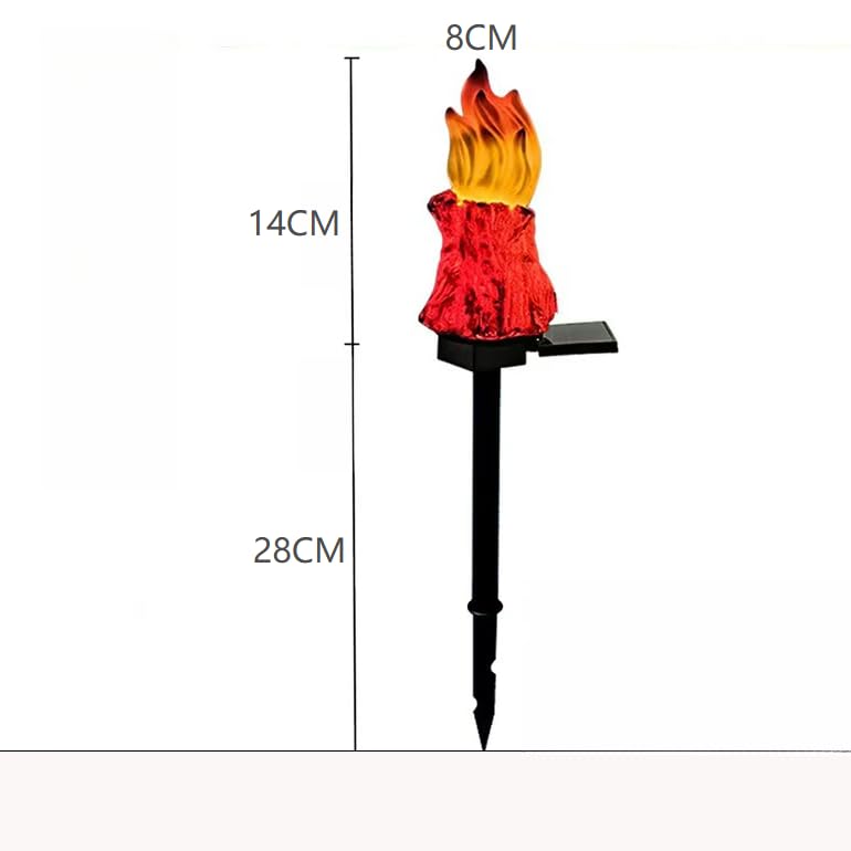YZYOE Solar Powered Red Bonfires Lights, Garden Decorative Resin Cute Red Torch Ground lamp - Image 4