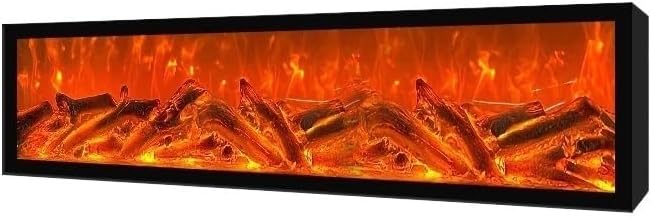 Decorative Fireplace Ultra-Thin Electric Fireplace Inserts, Wall Mounted and Recessed, Adjustable Flame, Remote Control(XL)