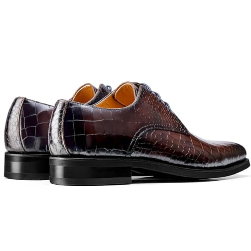 Image of Men's Dress Shoes Genuine Leather Oxfords Luxury Formal Business Suit Shoes with Blake Rapid Stitch