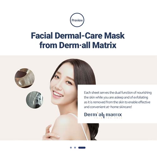 Derm·all Matrix] Daily Facial Dermal-Care (35G/Sheet) Overnight Mask Pack,Lifting And Hydrating,Soothing, Exfoliating,Skin Nourishing,Collagen Sheet Mask For Wrinkles And Dry Skin. (4Sheets/1Week) #TOP1