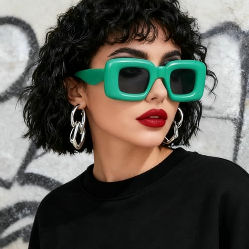 Image of laureles Fashion Cat Eye Y2K Sunglasses Women Vintage Red Yellow Blue Square Sun Glasses Men Punk Shades UV400