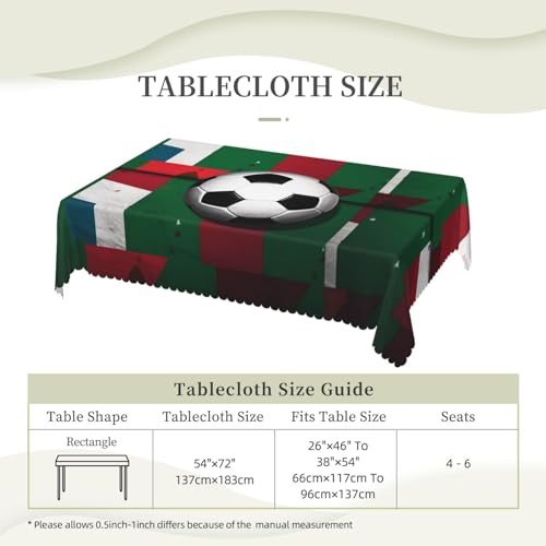 Nappe rectangulaire foot et drapeau italien 137x183 cm lavable