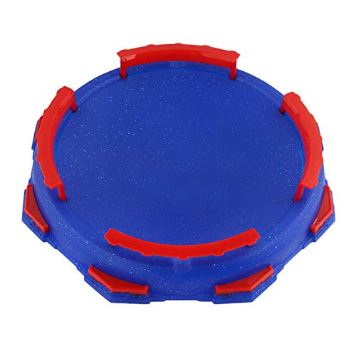 Beetest Arene pour Beyblade Toupie, 28.5x28.5x4cm Burst Gyro Arena Disque Top Battle Launcher Stadium Jouet Accessoires pour Garçons Enfants De Noël Cadeaux d'anniversaire Bleu