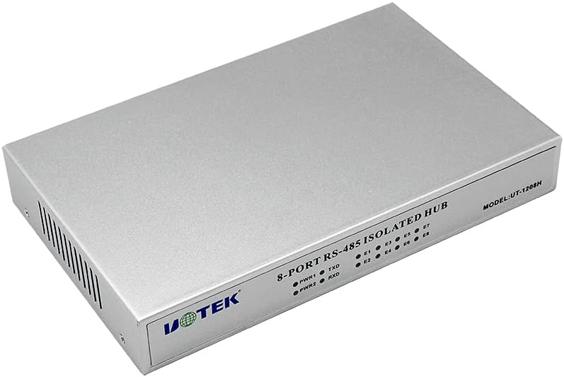 RS232 to RS485 Hub Industrial Grade RS485 Hub with Opto-Isolated RS-232 RS-485 Repeater 2500V Optical Isolation AC/DC Dual Power Supply UT-1208H