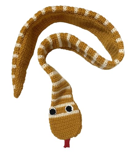BIBITIME Knitted Scarf Funny Animal Shaped Handmade Creative Winter Warm Neckerchief (One Size, Ginger)