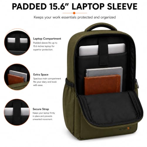 Image of CARAMBA CARRYMATE 26.5L Overnighter Laptop Backpack | Water Resistant Travel Bag with 15.6 inch Padded Laptop Sleeve, Trolley Strap & Dual Compartments for Office, Business, College Men & Women
