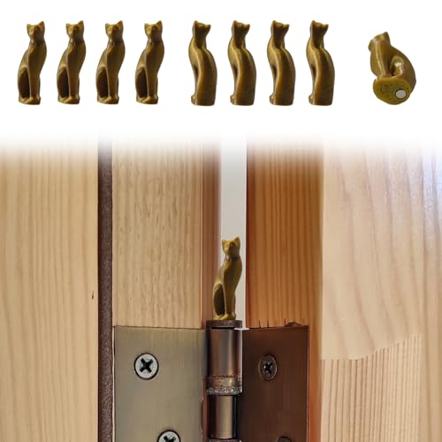 Image of XIFOWE 9PCS Cat Hinge Head, Interesting Magnetic Hinge Head Toppers, Vintage cat Door Hinge Toppers Decorative, Door Hinge Topper Miniature Decorative Statues for Hinges, Cabinets, Shelves etc.
