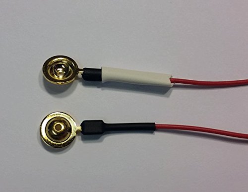 EEG Gold Cup Electrodes 48 Inch Wire with 1.5 DIN Plug Assorted Colors Package of 20
