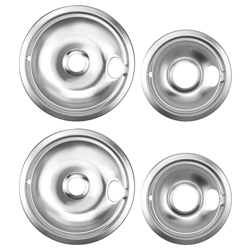 Drip Pan Electric Stove Burner Covers for Whirlpool W10278125 4 Pack(2x6 and 2x8)
