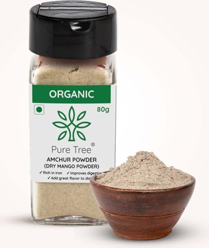 Image of Pure Tree Certified Organic Amchur Powder | 80 g | Glass Jar | Dry Mango Powder | Amchoor Powder For Chutney, Pickle, and Fruit Salad