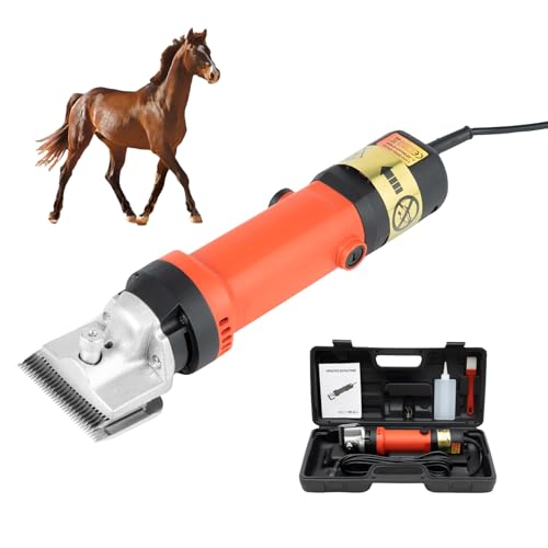 PERFERATE Horse Clippers Professional Electric Horse Grooming Kit 350W 6 Speeds Large Heavy Duty Farm Animal Grooming Clippers for Horse Alpacas Goats Livestock Haircut Trimmer