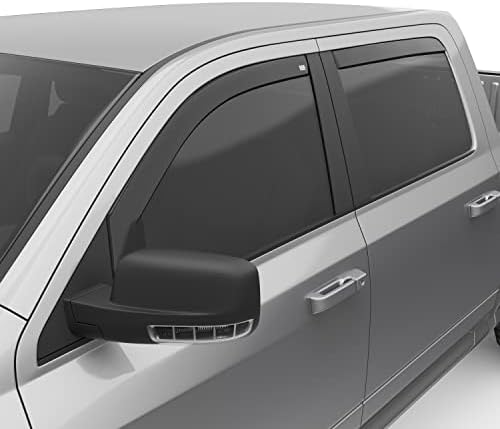 EGR 572751 in-Channel Window Visors Front and Rear Set Dark Smoke Finish Compatible with Select Dodge Ram Models
