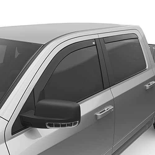 Egr 572751 In-Channel Window Visors Front And Rear Set Dark Smoke Finish Compatible With Select Dodge Ram Models #TOP5