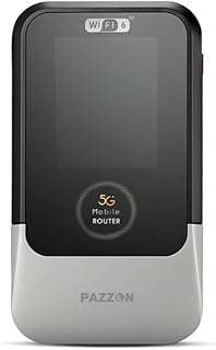 PAZZON 5Genius 5G Portable Wi-Fi Router | Connect 32 Devices | Unlocked for All 5G/4G SIM Cards | 8+ Hr Battery, WPA3 Security, USB-C Power/Data.