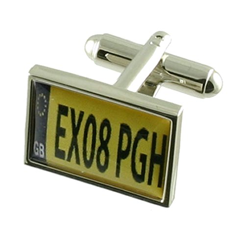 Preisvergleich Produktbild Manschettenknöpfe Personalisierte KFZ-Nummernschild Registrierung Manschettenknöpfe wählen Geschenk schwarzer Beutel