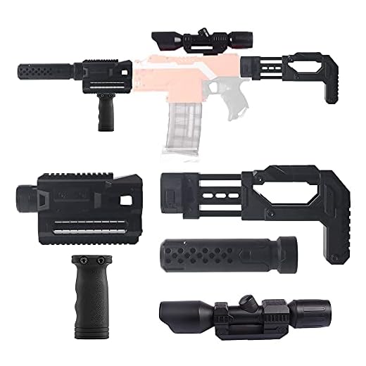 Kits de actualización para Nerf, Accesorios de modificación con Decoración Tubo Frontal Adaptador de Tubo Scope Sujeción Shoulder Stock para Nerf Stryfe/Retaliator/Modulus/Motorized/Regulator