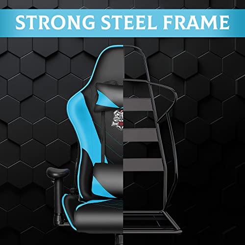 Dvenger Video Game Chairs, Ergonomic Office Chairs, Leather Reclining High Back Computer Office Chair Swivel With Lumbar Support Headrest Comfortable Gaming Chairs For Adults Gamer Teens, Blue #TOP5