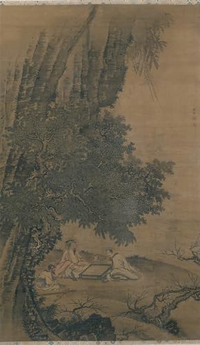 Pintura en lienzo de paisaje con inmortales taoístas de Dai Jin para decorar oficina (60x90cm)