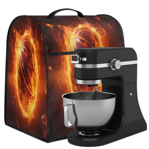 Coffee Maker Cover Flame Basketball Kitchen Appliance Covers Small Appliance Covers Blender Cover Juicer Cover Dust Covers for Kitchen Appliances with Top Handle and Pockets,Washable,B190