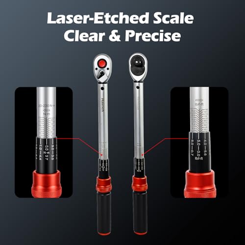 Hairich Drehmomentschlüssel Set 3‑teilig | 1/4″ + 3/8″ + 1/2″ | 3‑25 Nm, 5‑60 Nm, 20‑230 Nm | ±3% Genauigkeit | 72‑Zähne Ratschenkopf… – Ansicht 6