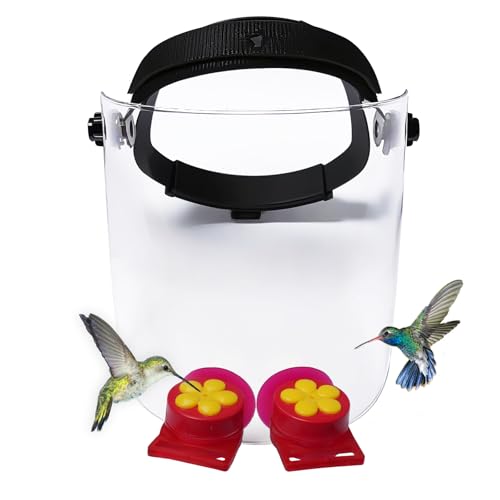 Hsmanchry Hummingbird Feeder Helmet | Easy-Install Hummingbird Feeder Hat | 2 Feeding Ports, Round Nectar Box, Leak-Proof & Quick to Refill