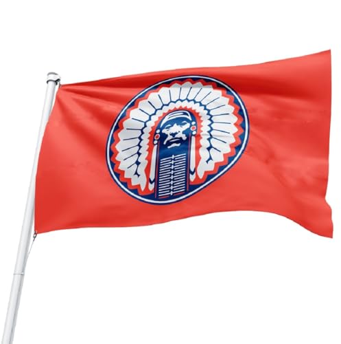 ORANGE Illinois Fighting Illini Chief Flag 3x5 feet NEW grommets - banner Bar Decor Man Cave